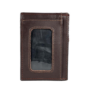 Elevate your everyday style with the FashionPyramid cardholder wallet, featuring genuine brown leather construction for a sophisticated and timeless appeal. This slim and minimalist accessory is designed to hold your cards securely while adding a touch of elegance to your ensemble.