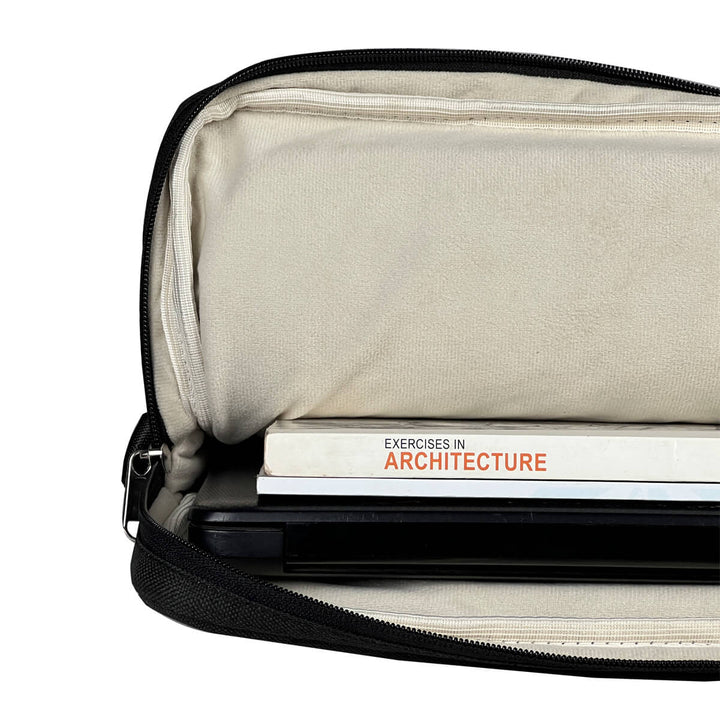 Laptop Shoulder Messenger Bag - Secure and Padded Laptop Pocket for 15.6-inch Devices - Black