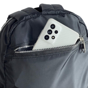 Mini Nylon Women Backpack has Back pocket for mobile or Purse. Fashionpyramid