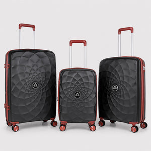 Air Trolley 3-piece hardshell luggage set in Black & Brown - 20 inch, 24 inch, 28 inch