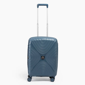 Fashion Pyramid Explore Trolley small 20-inch cabin suitcase in blue, front view