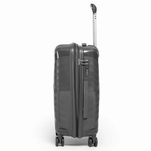 Fashion Pyramid Explore Trolley small 20-inch cabin suitcase in grey, side view
