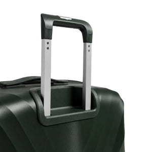 Fashion Pyramid Explore Trolley in olive – aluminium telescopic handle close-up