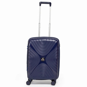 Fashion Pyramid Explore Trolley small 20-inch cabin suitcase in navy blue, front view