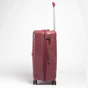 Fashion Pyramid Explore Trolley medium 24-inch suitcase in rose, side view