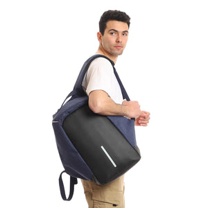 Smart Anti-Theft Bag With USB Port With Water Resistant Material - Blue - Fashionpyramid