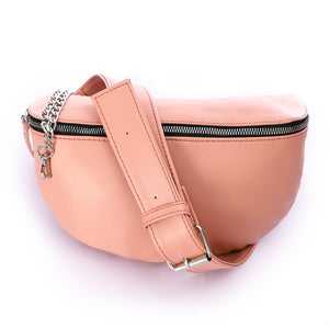 حقيبة الخصر النسائية "chain” - وردى فاتح - Fashionpyramid