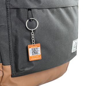 Pyramid Backpack shown with the optional SafeCode QR tag (sold separately, EGP 50). Fashionpyramid