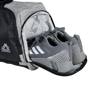 A shoe pocket in a sport bag is a specialized compartment designed to hold a pair of shoes .