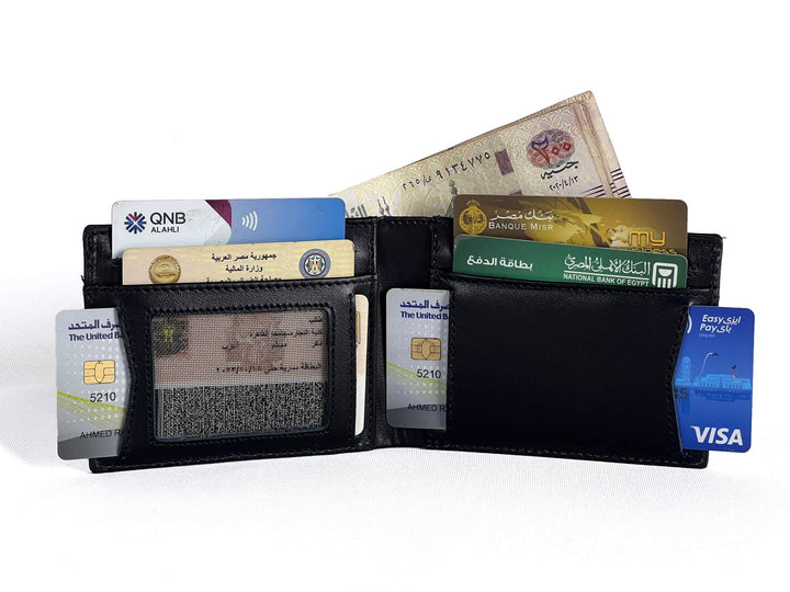 Slim Wallet With Genuine leather Material ideal for carrying business, credit cards and bills. Fashionpyramid