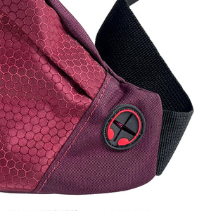 Beehive waist bag with AUX port - Maroon - Fashionpyramid