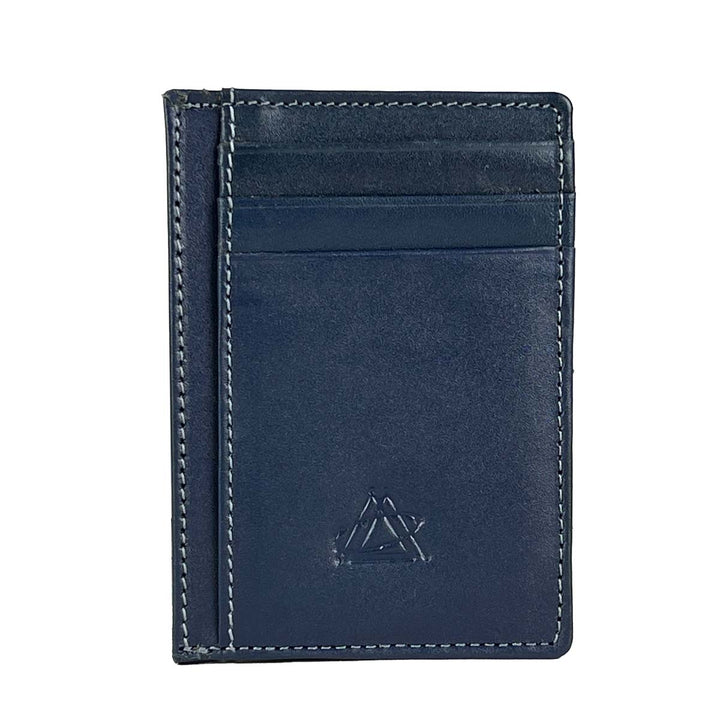 FashionPyramid Genuine Leather Card Wallet: Stay organized in style with this navy slim and minimalist cardholder, crafted from high-quality genuine leather for a touch of luxury.