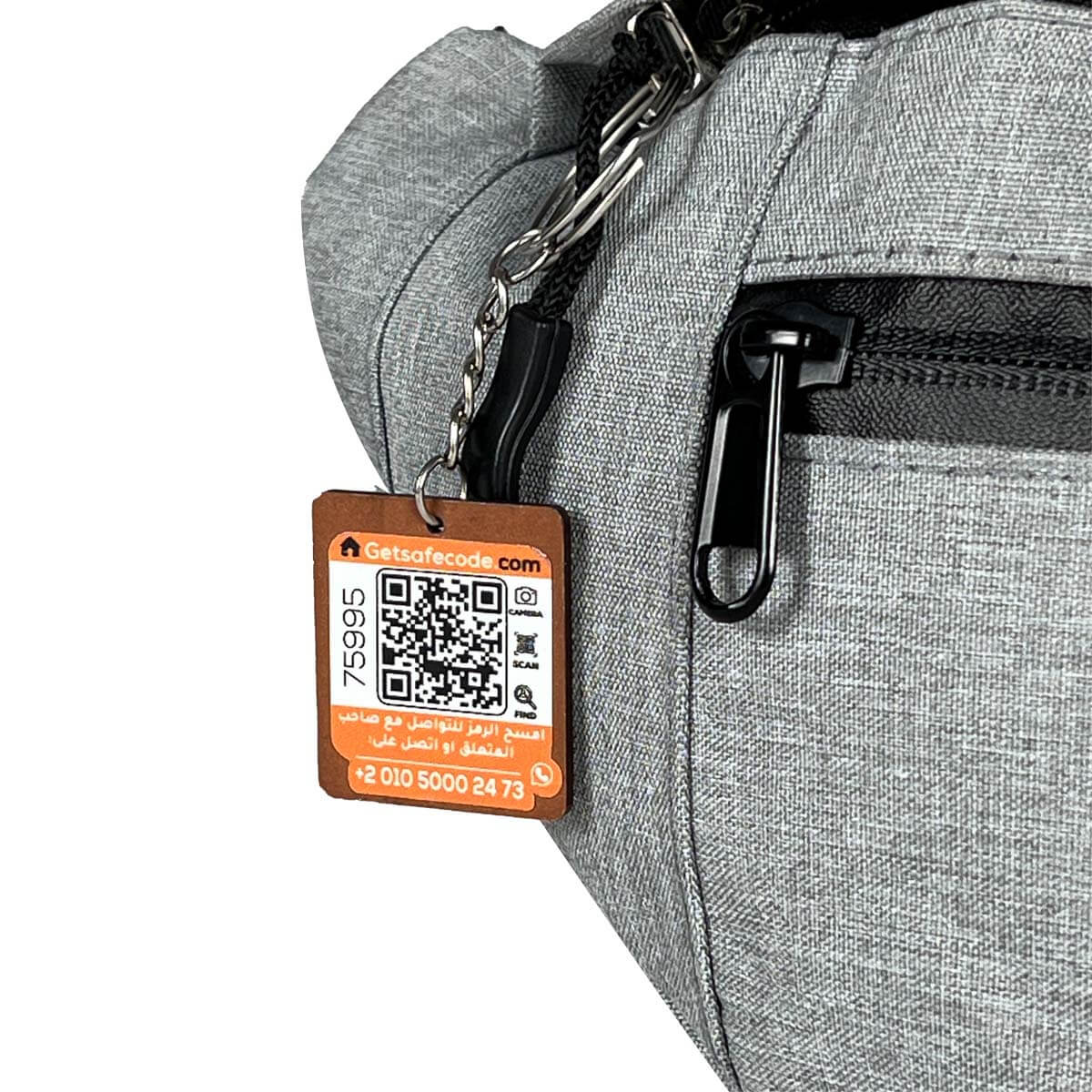 Gray waist pack with a beehive-inspired shape and 4 waterproof pockets, constructed from sturdy Oxford fabric.