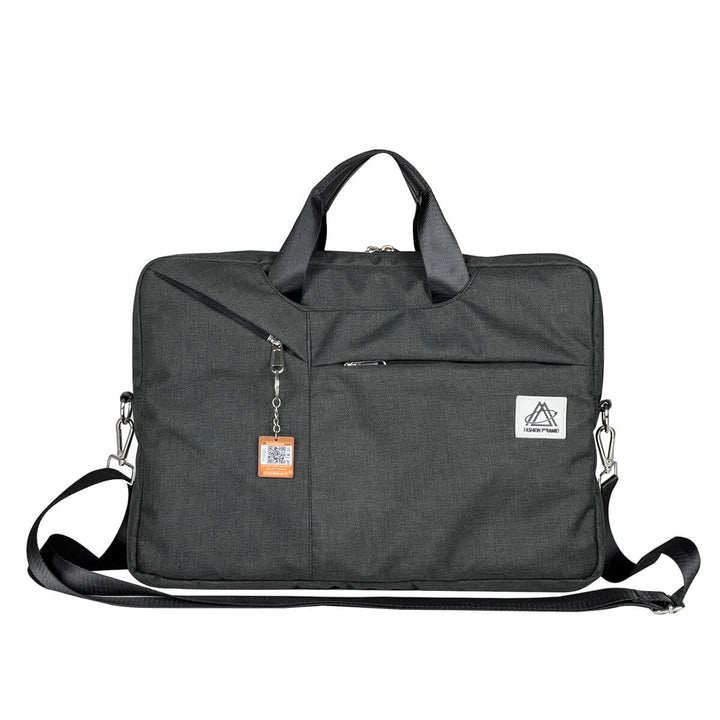 Laptop Shoulder Messenger Bag - 15.6-inch Tablet and Laptop Carryall in Black