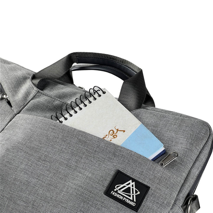 Convenient Front Pocket of Gray Laptop Shoulder Messenger Bag