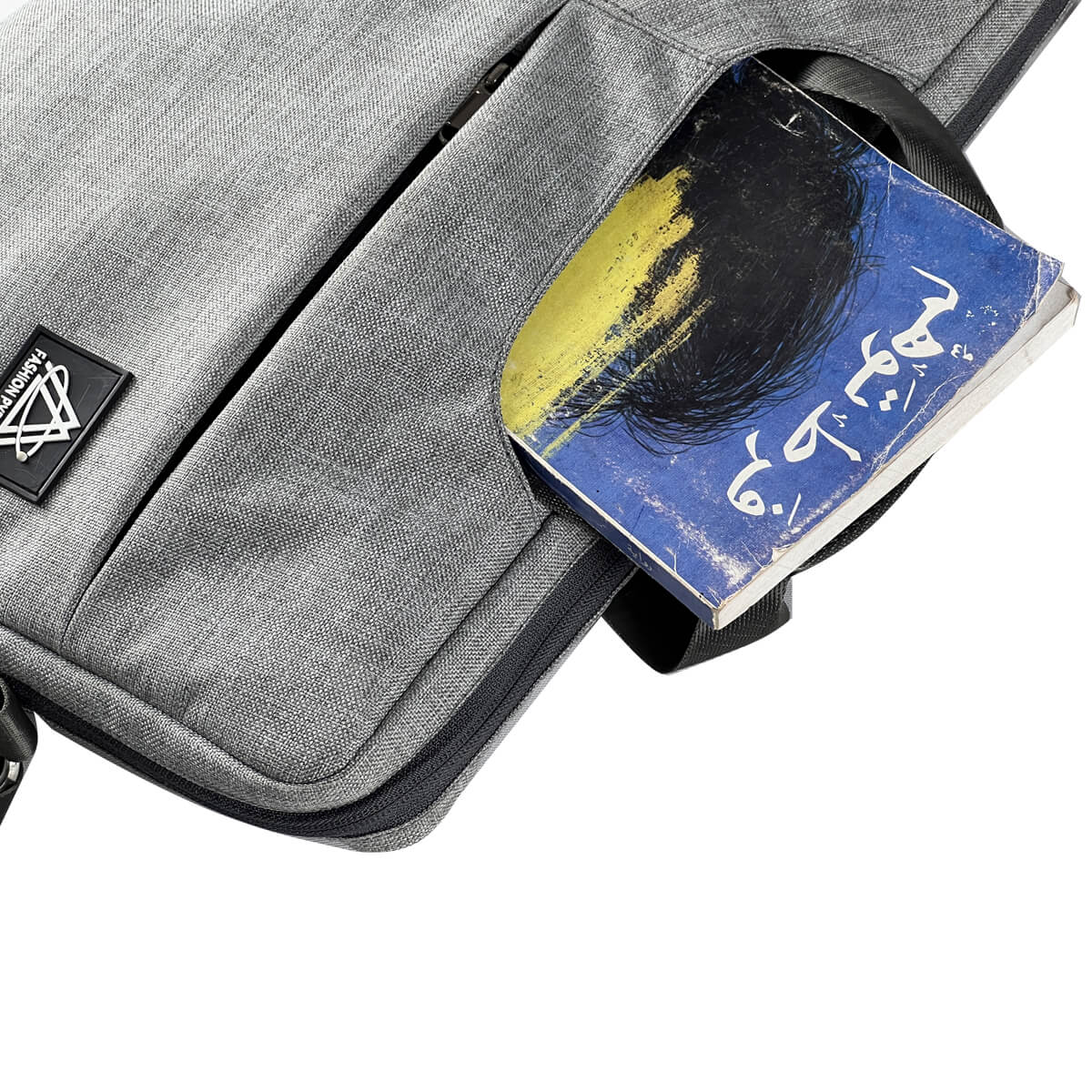 Spacious Book Pocket of Gray Laptop Shoulder Messenger Bag