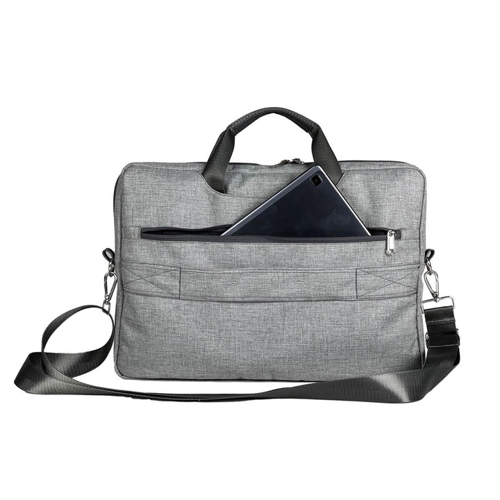 Convenient Back Pocket of Gray Laptop Shoulder Messenger Bag