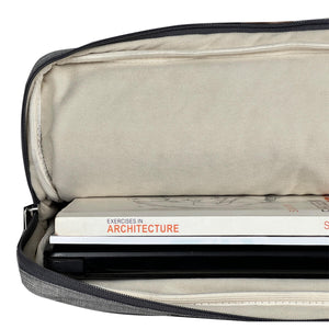 Padded and Secure Interior of Gray Laptop Shoulder Messenger Bag