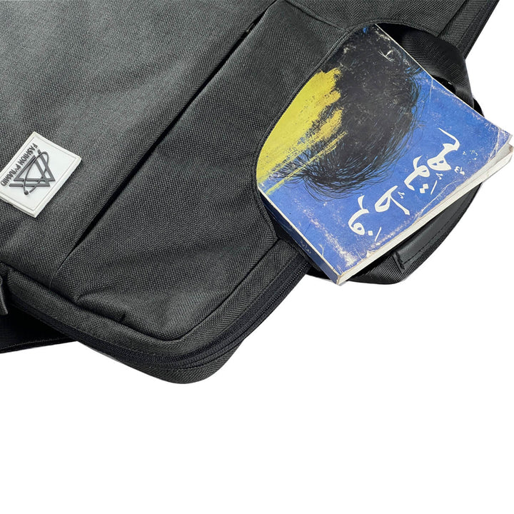 Laptop Shoulder Messenger Bag - Front Pocket for Easy Access and Additional Storage - Black