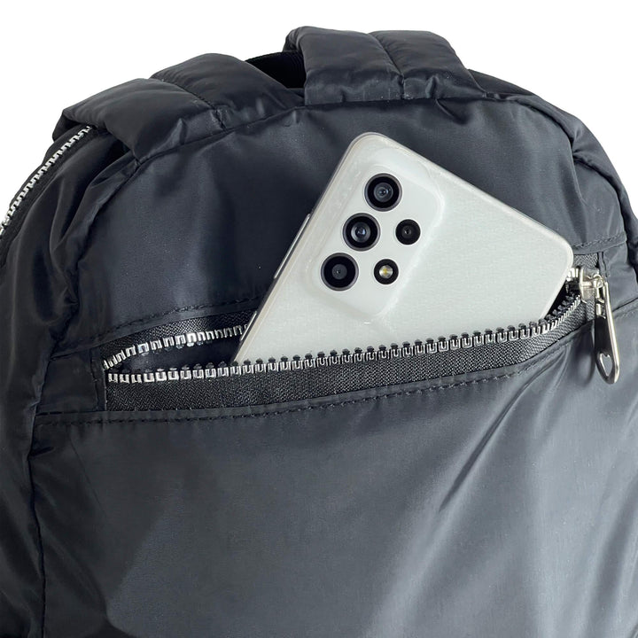 Mini Nylon Women Backpack  has Back pocket for mobile or Purse. Fashionpyramid