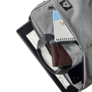 Organized Interior of Gray Laptop Shoulder Messenger Bag