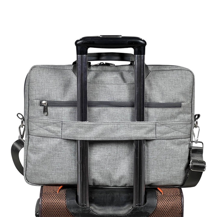 Convenient Trolley Pass-Through Strap for Easy Traveling on Gray Laptop Shoulder Messenger Bag