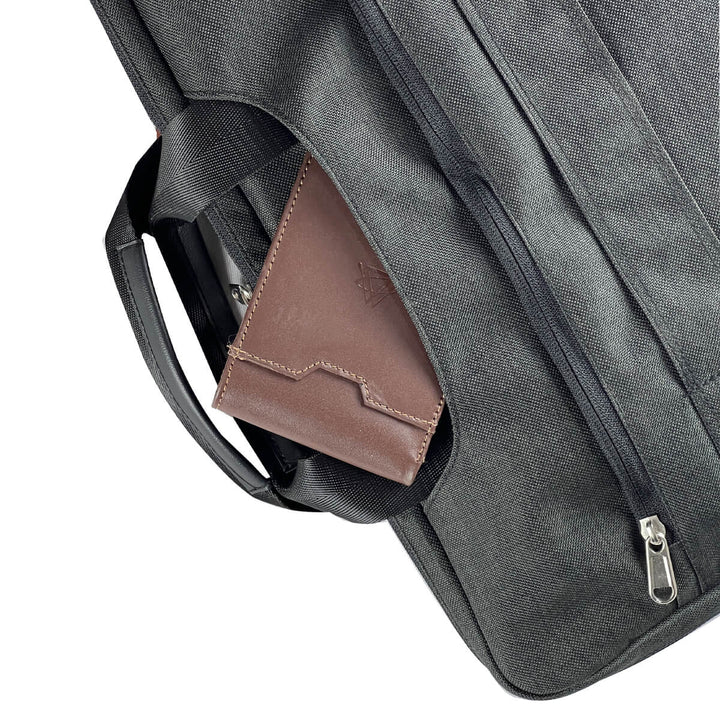 Laptop Shoulder Messenger Bag - Secure Wallet Pocket for Safe and Organized Storage - Black