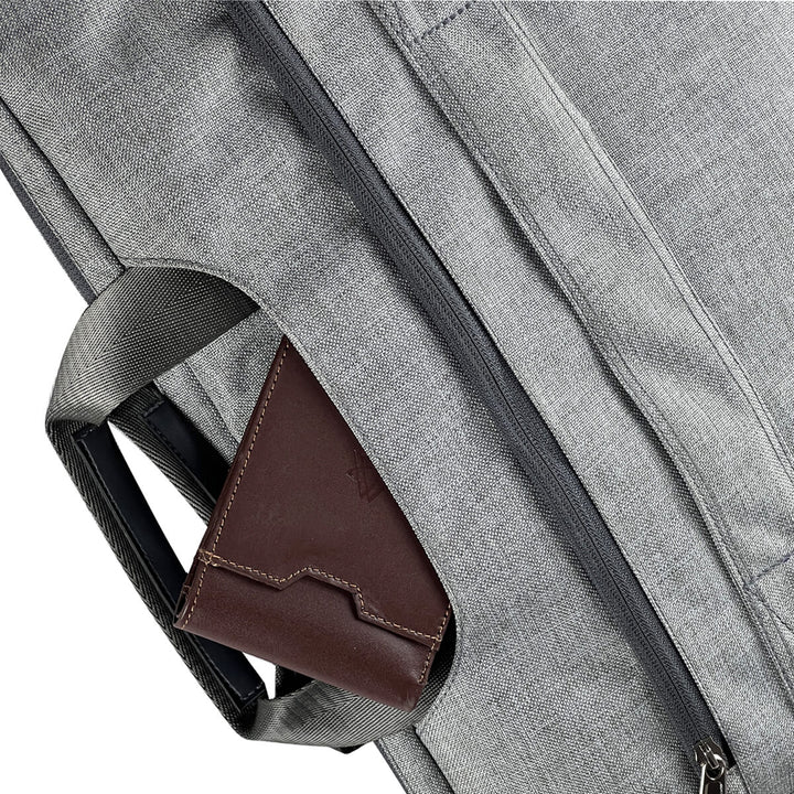 Secure Wallet Pocket of Gray Laptop Shoulder Messenger Bag
