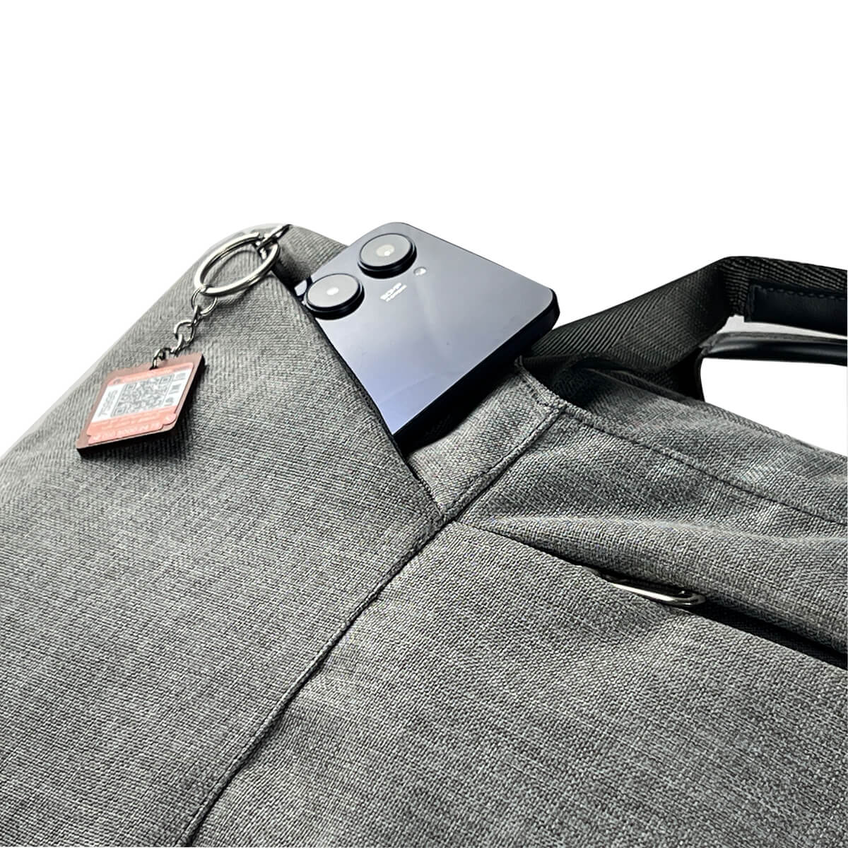 Compact Front Pocket of Gray Laptop Shoulder Messenger Bag