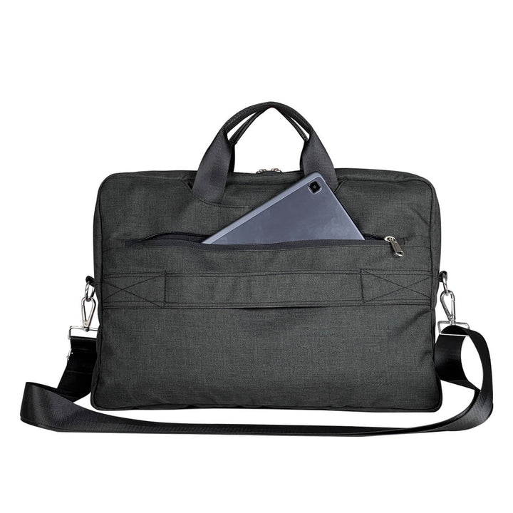 Laptop Shoulder Messenger Bag - Sleek and Practical Design with Convenient Back Pocket - Black