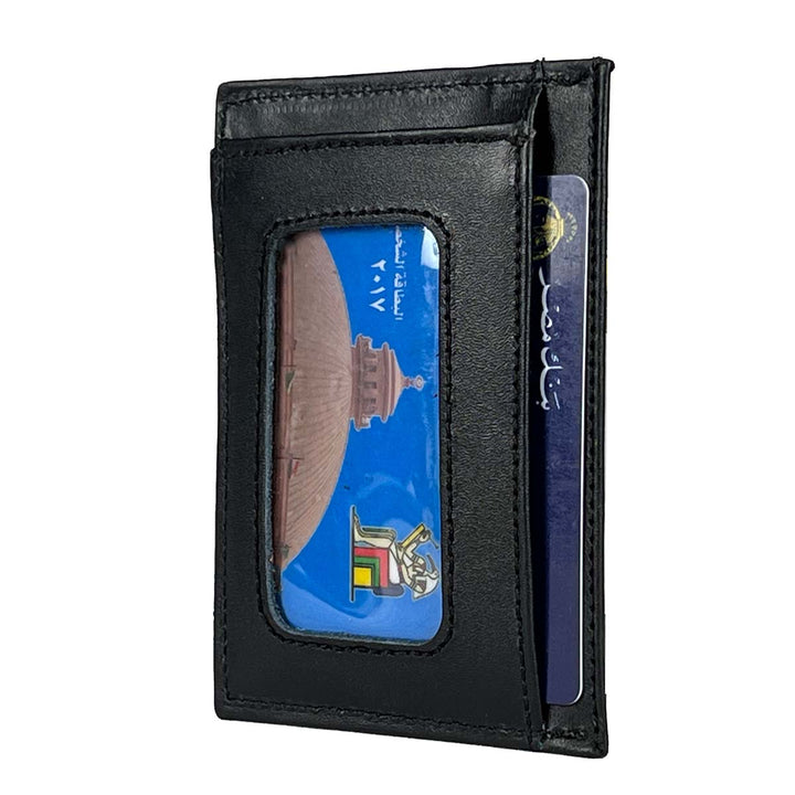 Embrace a sleek and organized lifestyle with this black leather card holder wallet, designed to securely store your cards in a slim and compact design.