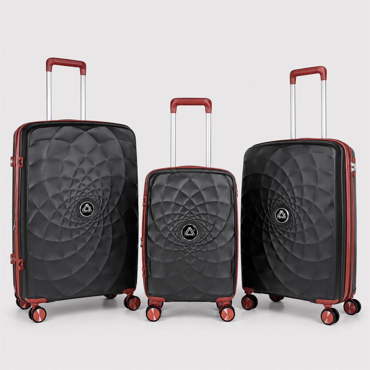 Air Trolley 3-piece hardshell luggage set in Black & Brown - 20 inch, 24 inch, 28 inch