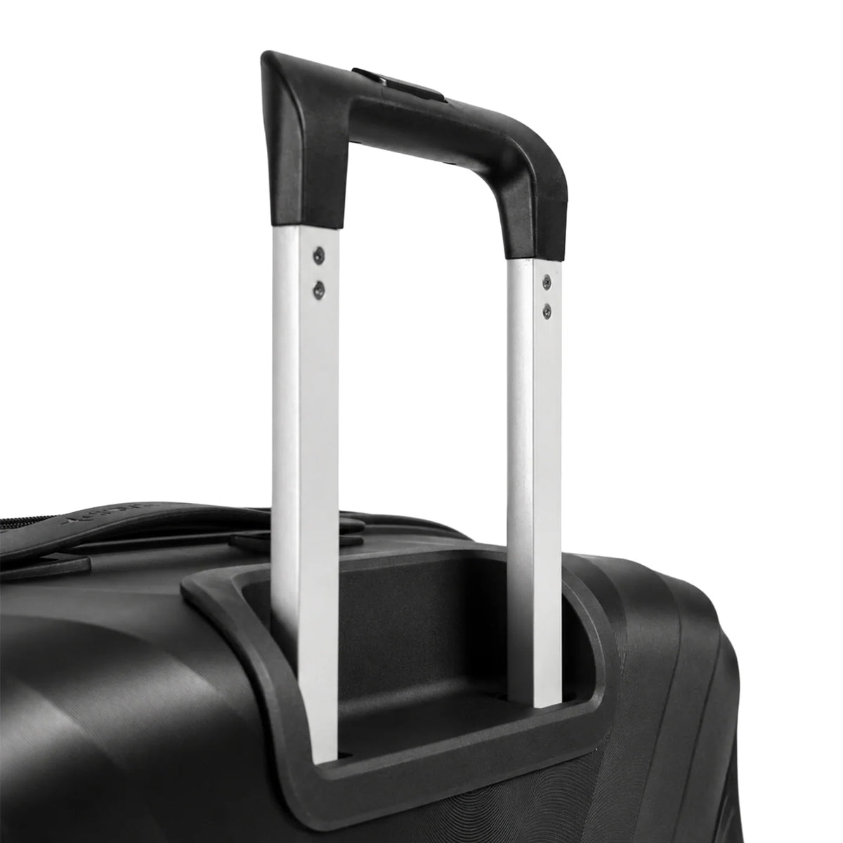 Fashion Pyramid Explore Trolley in black – aluminium telescopic handle close-up