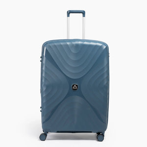 Fashion Pyramid Explore Trolley large 28-inch suitcase in blue, front view