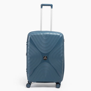 Fashion Pyramid Explore Trolley medium 24-inch suitcase in blue, front view