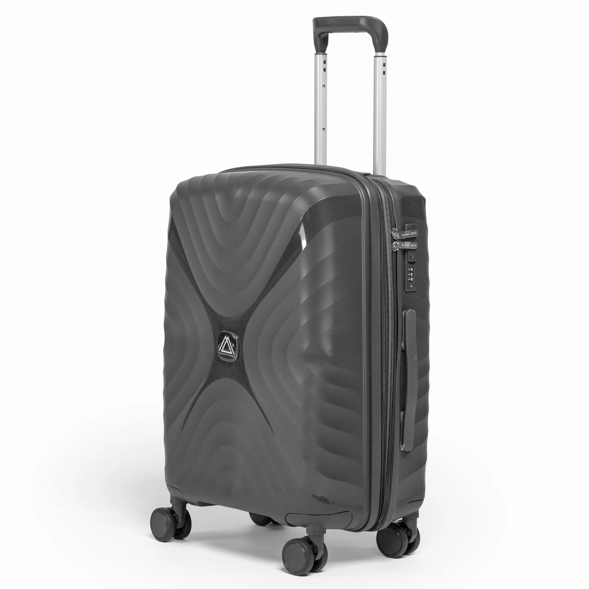 Fashion Pyramid Explore Trolley small 20-inch cabin suitcase in grey, three-quarter view