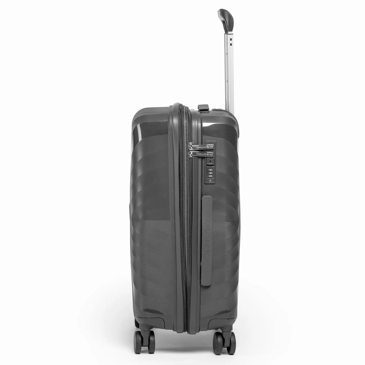 Fashion Pyramid Explore Trolley small 20-inch cabin suitcase in grey, side view