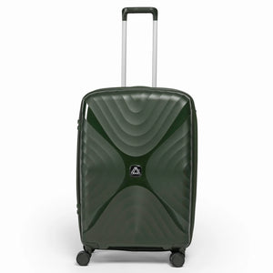 Fashion Pyramid Explore Trolley medium 24-inch suitcase in olive, front view