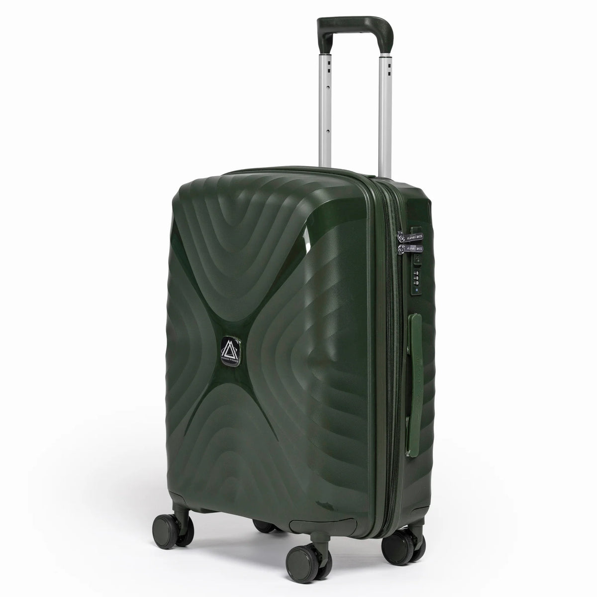 Fashion Pyramid Explore Trolley small 20-inch cabin suitcase in olive, three-quarter view