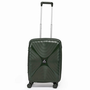 Fashion Pyramid Explore Trolley small 20-inch cabin suitcase in olive, front view
