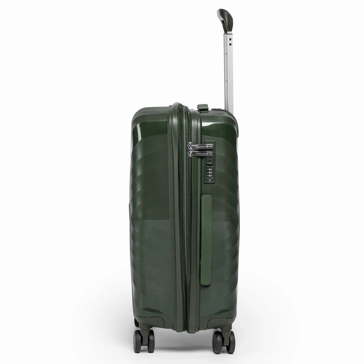 Fashion Pyramid Explore Trolley small 20-inch cabin suitcase in olive, side view
