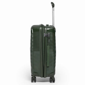 Fashion Pyramid Explore Trolley small 20-inch cabin suitcase in olive, side view