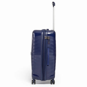 Fashion Pyramid Explore Trolley medium 24-inch suitcase in navy blue, side view