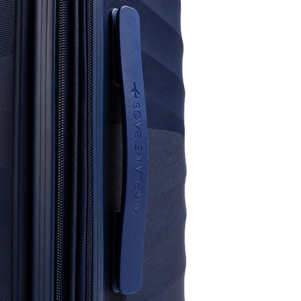 Fashion Pyramid Explore Trolley in navy blue – side carry handle close-up