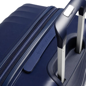 Fashion Pyramid Explore Trolley in navy blue – top handle and trolley handle base detail