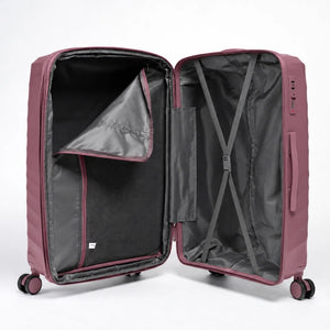 Fashion Pyramid Explore Trolley in rose – open interior with zip divider and tie-down straps