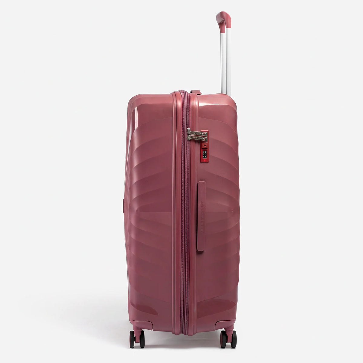 Fashion Pyramid Explore Trolley large 28-inch suitcase in rose, side view