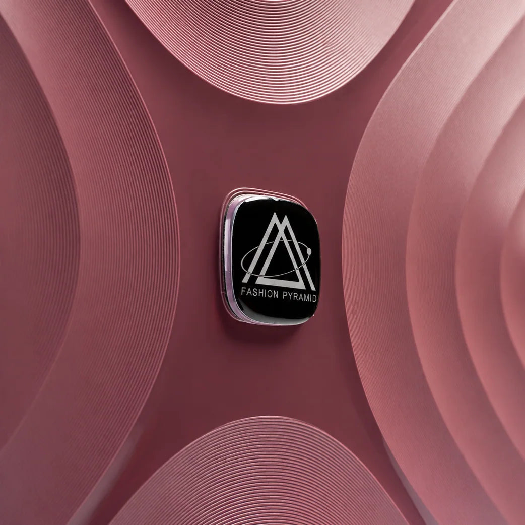 Fashion Pyramid Explore Trolley in rose – Fashion Pyramid logo badge on the shell