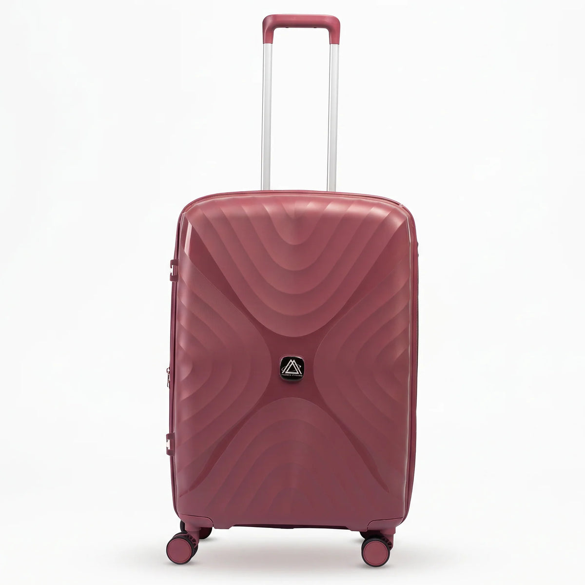 Fashion Pyramid Explore Trolley medium 24-inch suitcase in rose, front view