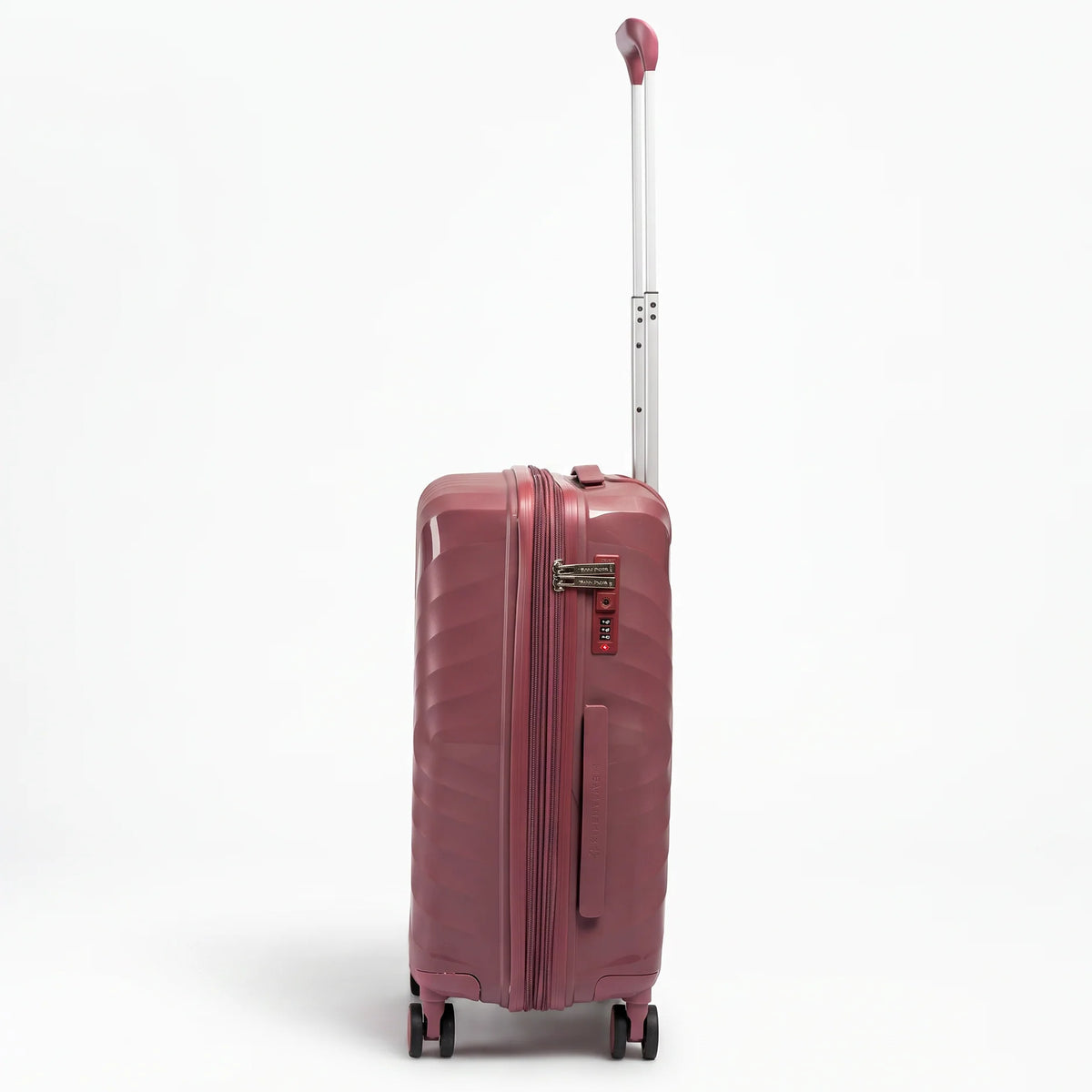 Fashion Pyramid Explore Trolley small 20-inch cabin suitcase in rose, side view